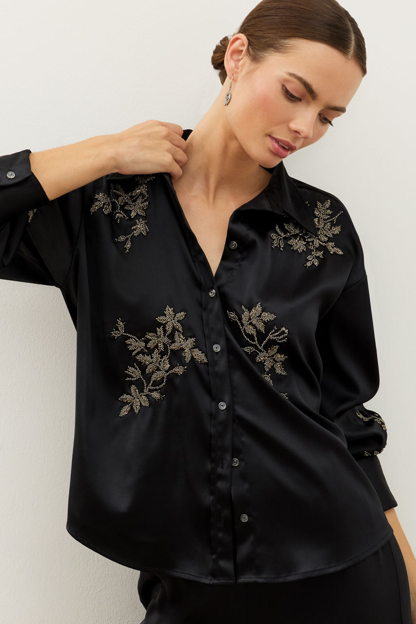 BEADED OVERSIZED SHIRT, , large image 3
