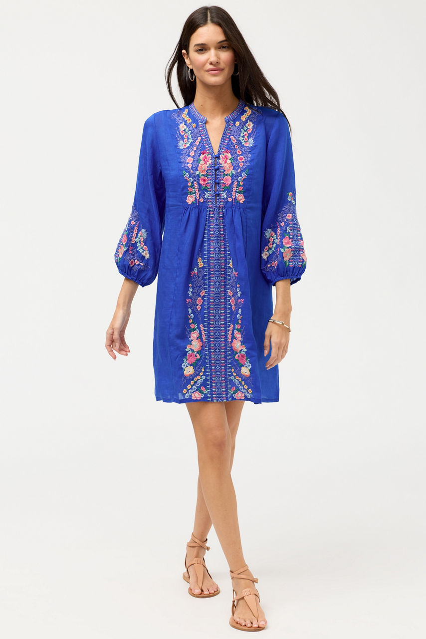 BUTTON FRONT YOKE DRESS, , large image 3