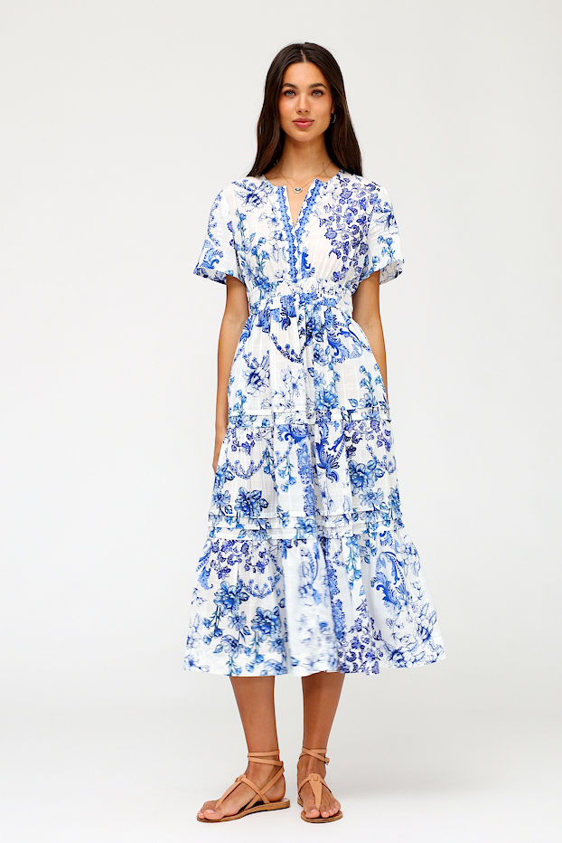 PINTUCK TIERED DRESS, , large video