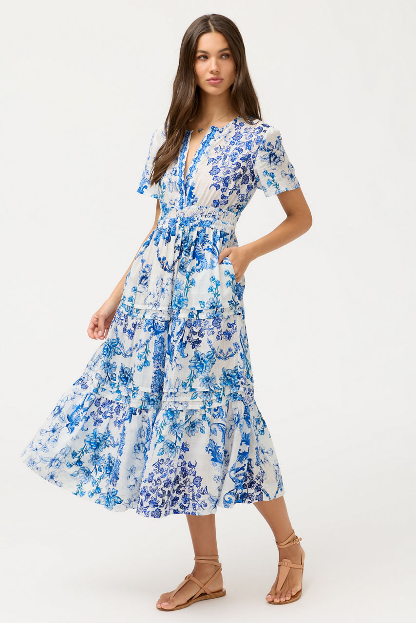 PINTUCK TIERED DRESS, , large image 1