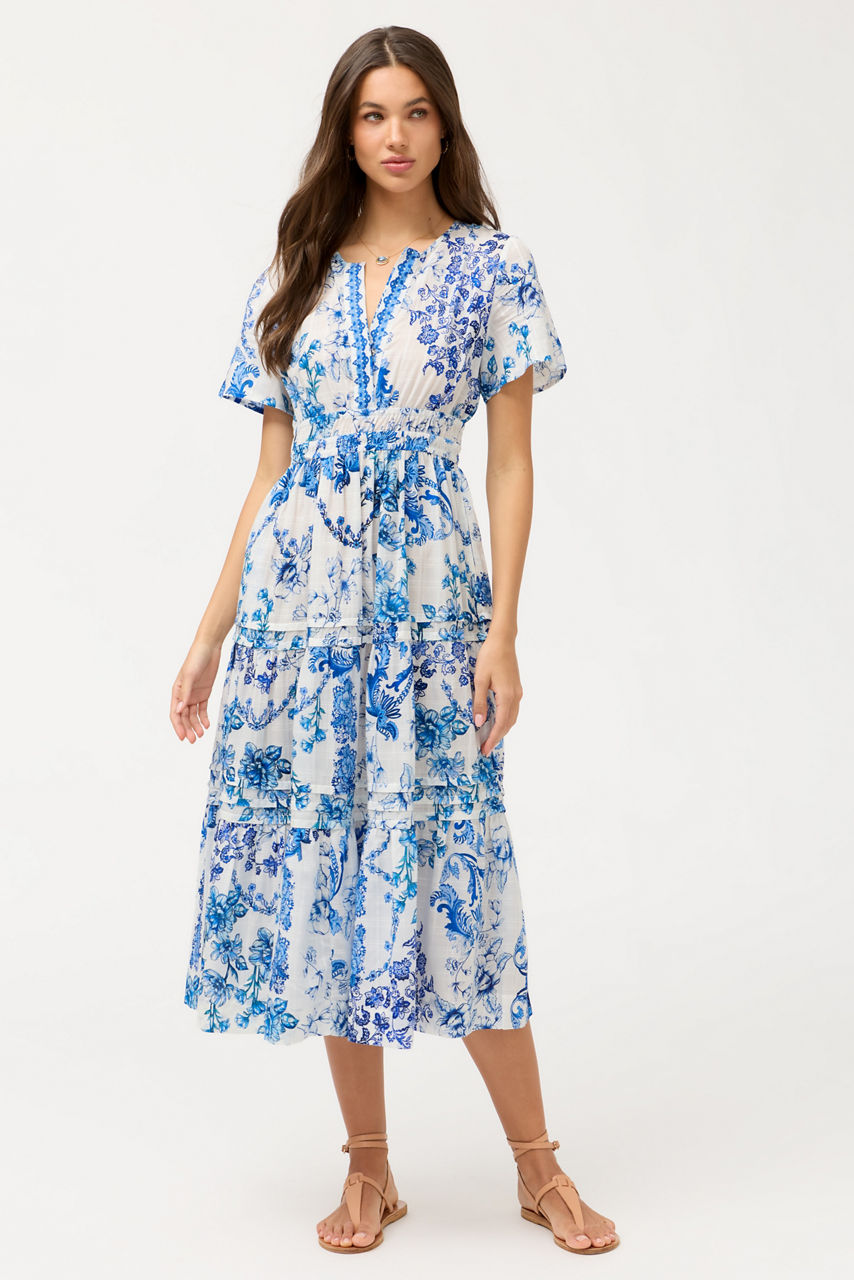 PINTUCK TIERED DRESS, , large image 2