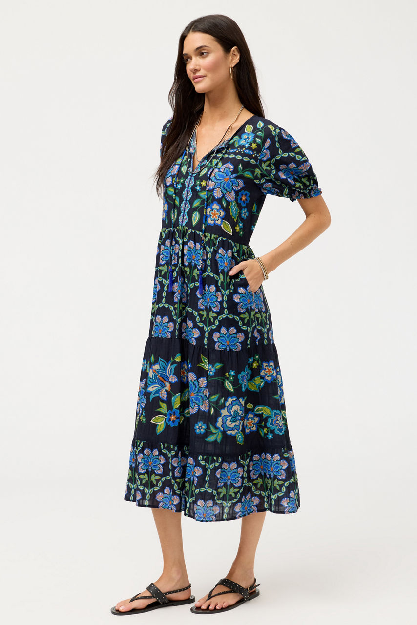 SHORT SLEEVE TIERED HOUSE DRESS, , large image 2