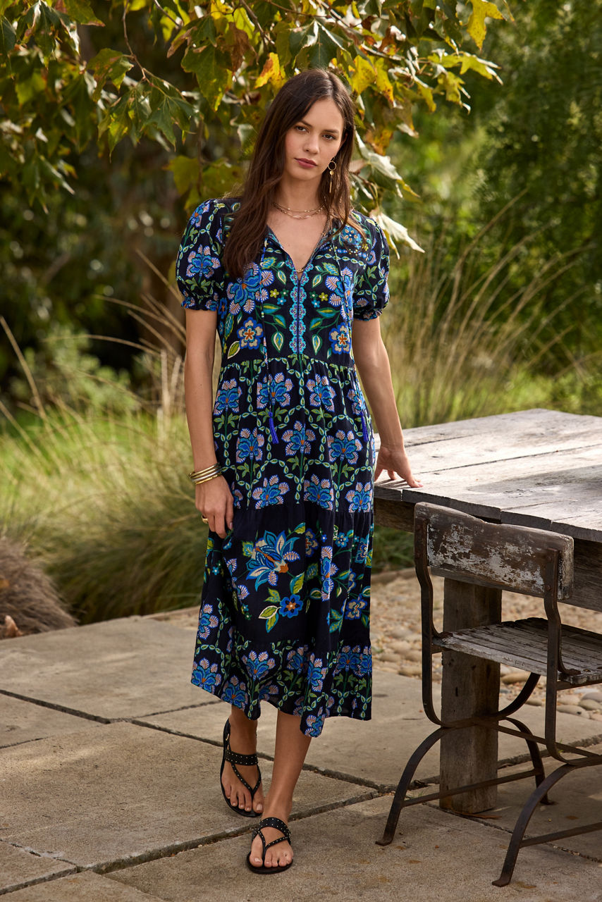 SHORT SLEEVE TIERED HOUSE DRESS, , large image 4