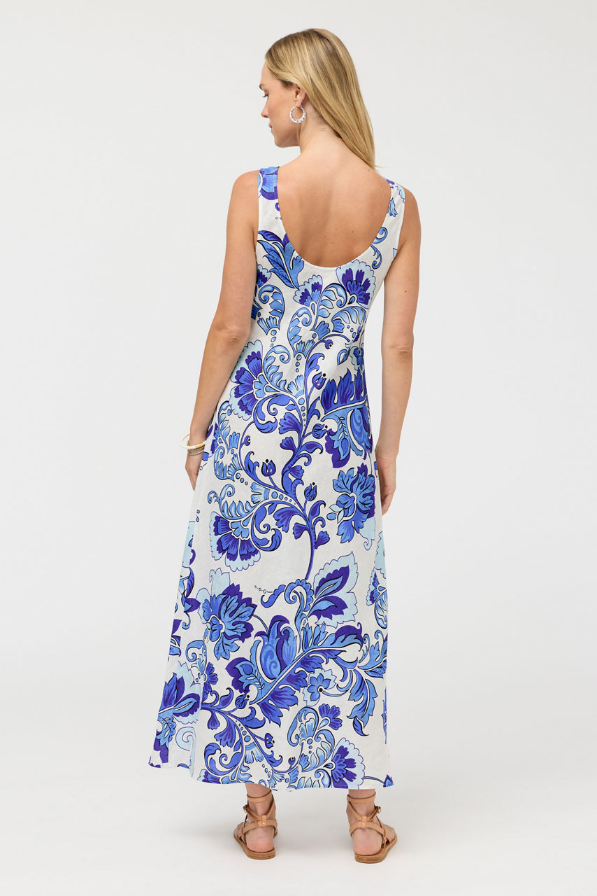 LINEN BIAS TANK DRESS, , large image 4