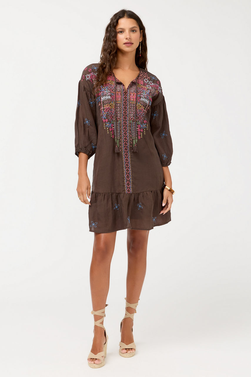 BISHOP SLEEVE FLOUNCE DRESS, , large image 2