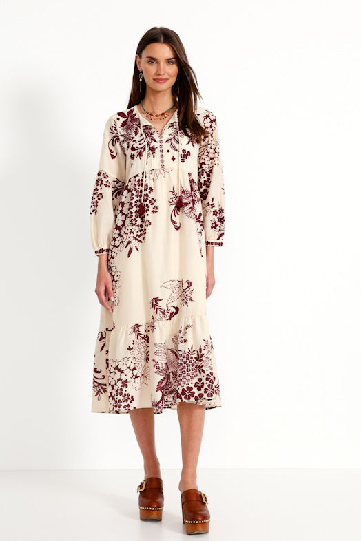 TIERED BISHOP SLEEVE DRESS, , large video