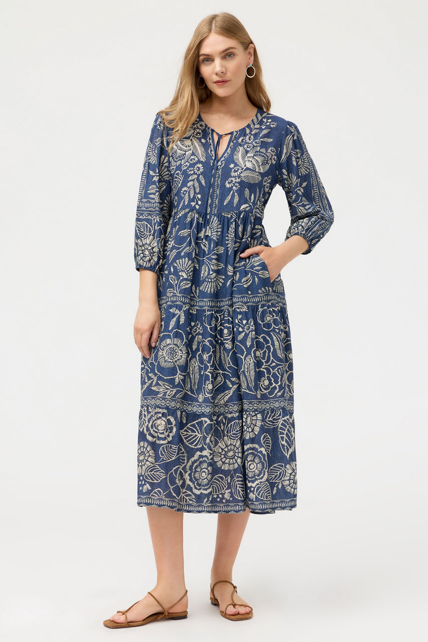 VAELIS TIERED HOUSE DRESS, , large image 4