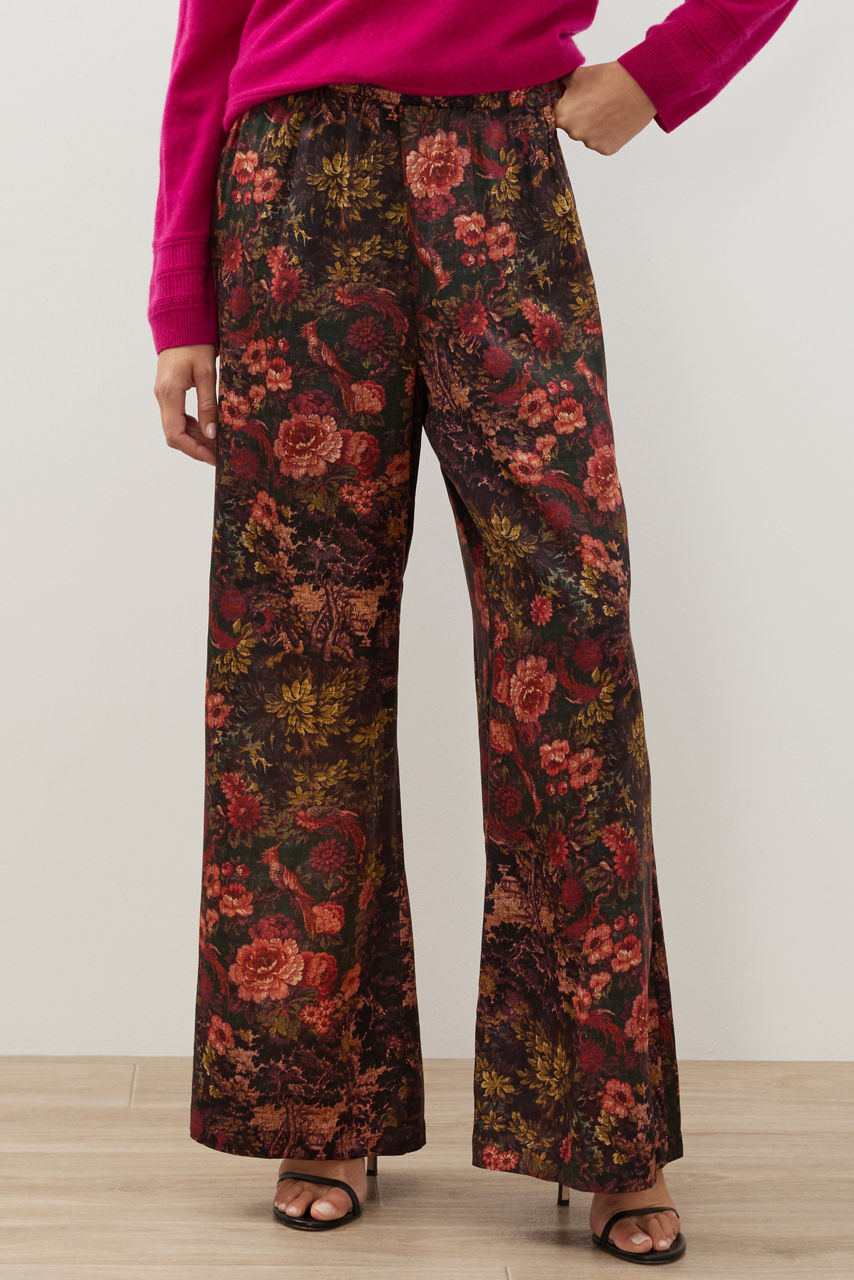 SILK WIDE LEG PANT, , large image 1
