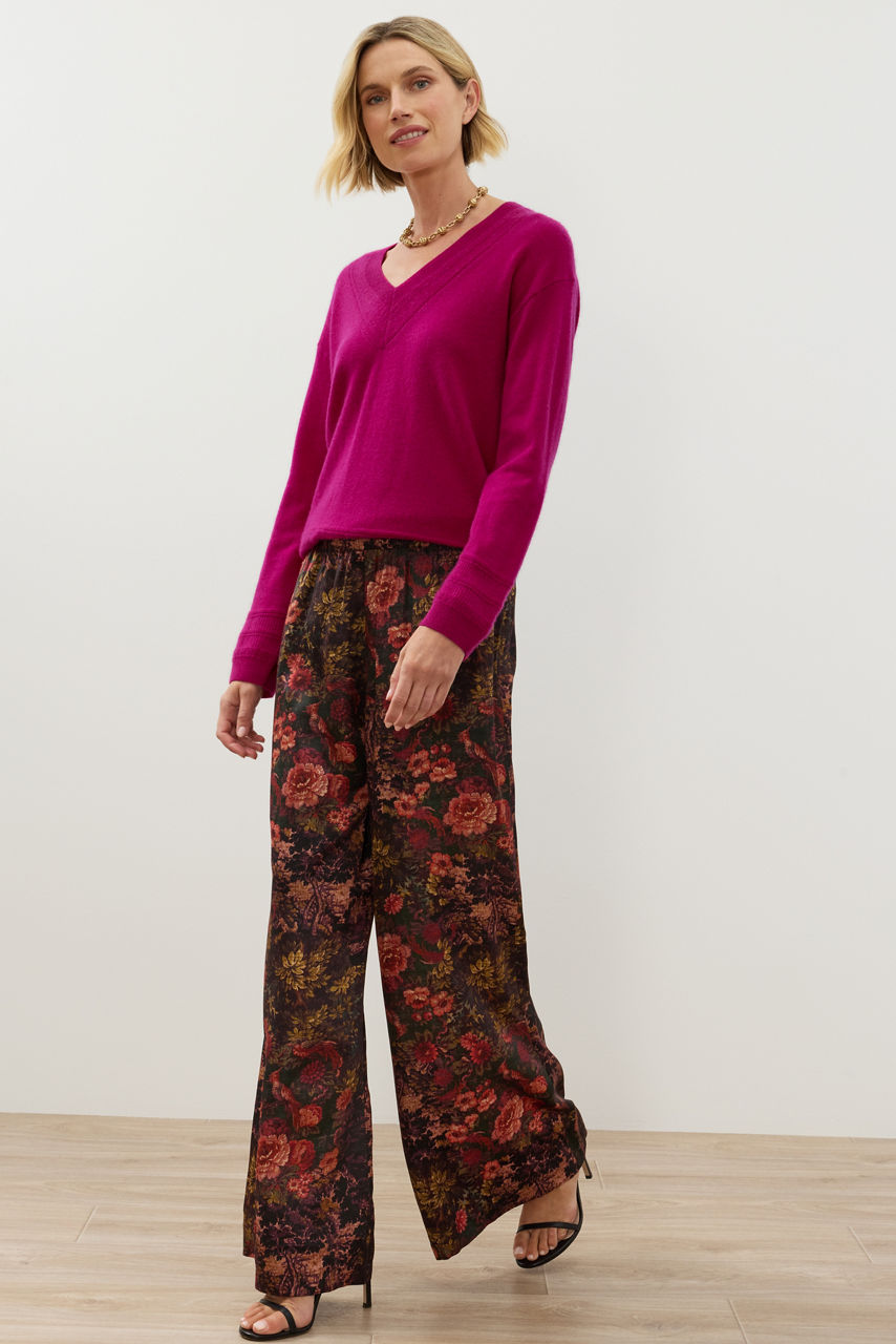 SILK WIDE LEG PANT, , large image 2