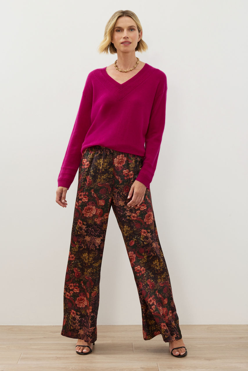 SILK WIDE LEG PANT, , large image 3