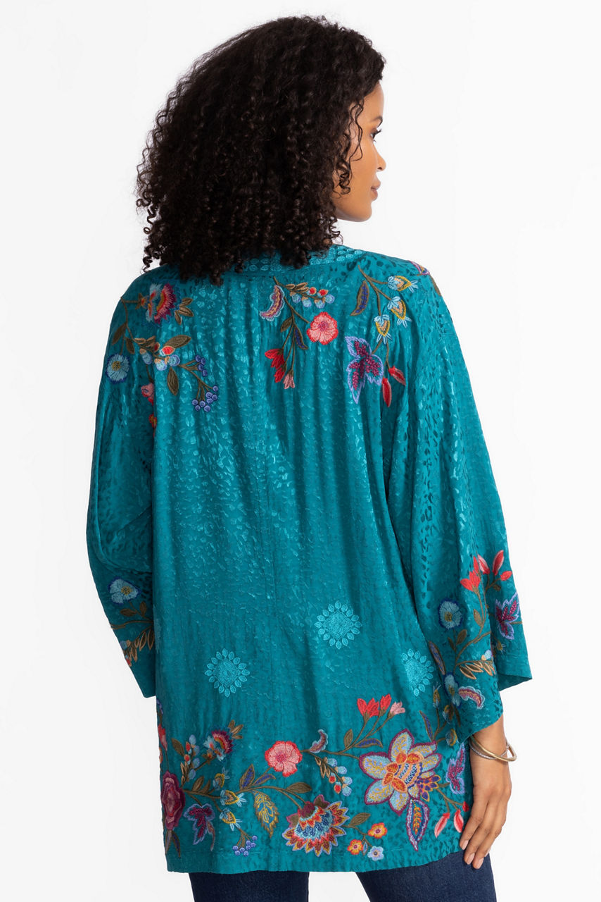 FRONT TIE KIMONO - NOIRE, , large image 4