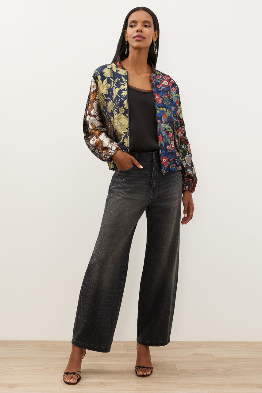 RHINESTONE BARREL JEAN, , large image 1