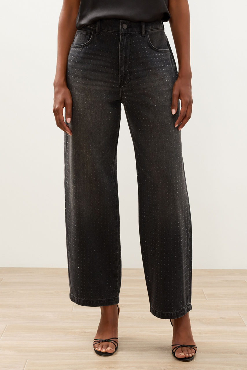 RHINESTONE BARREL JEAN, , large image 2