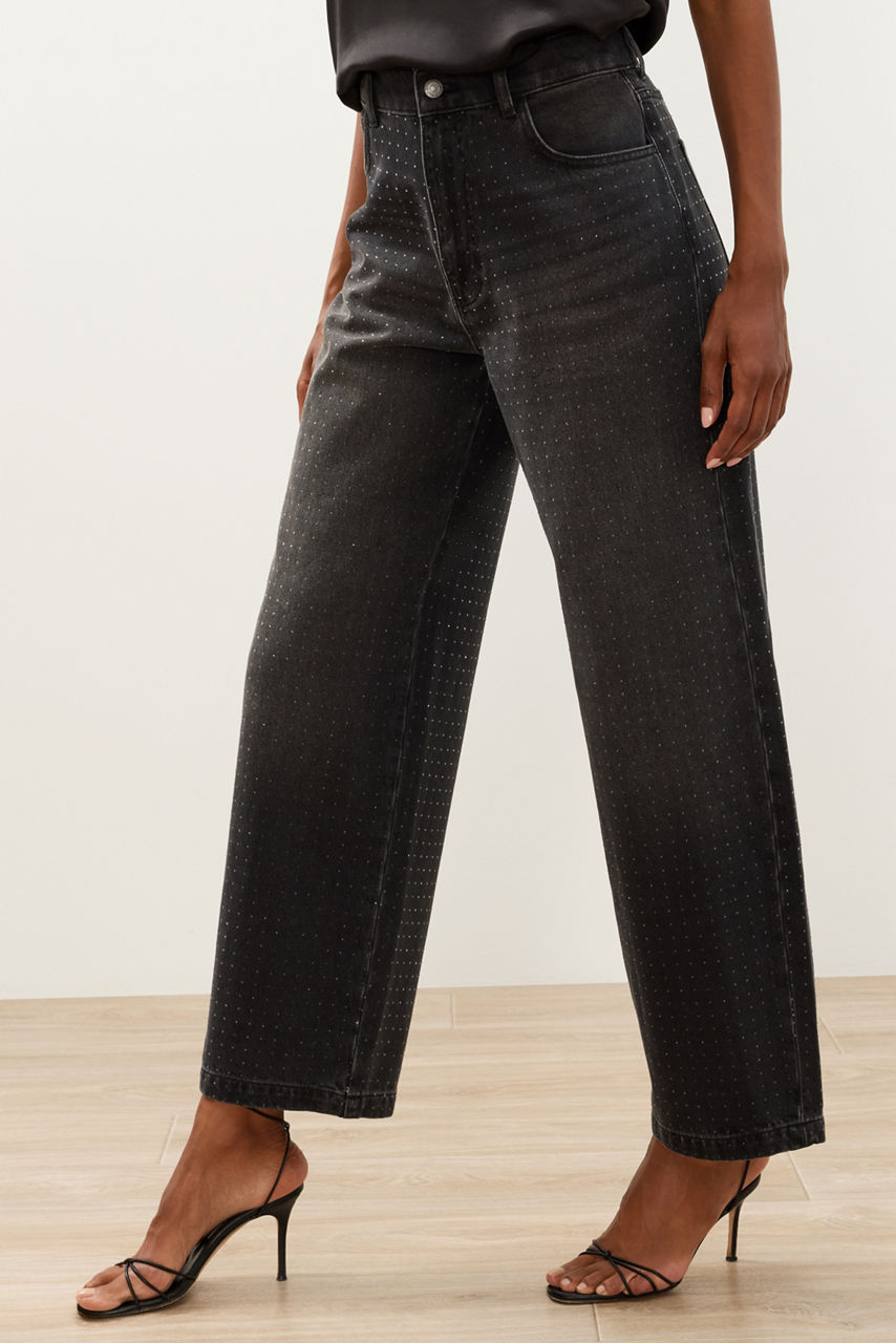RHINESTONE BARREL JEAN, , large image 3