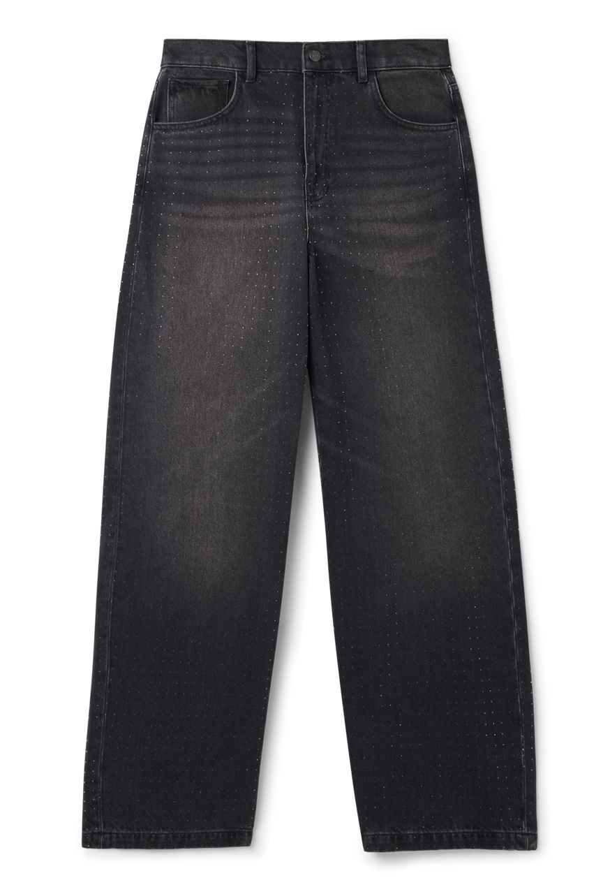 RHINESTONE BARREL JEAN, , large image 4