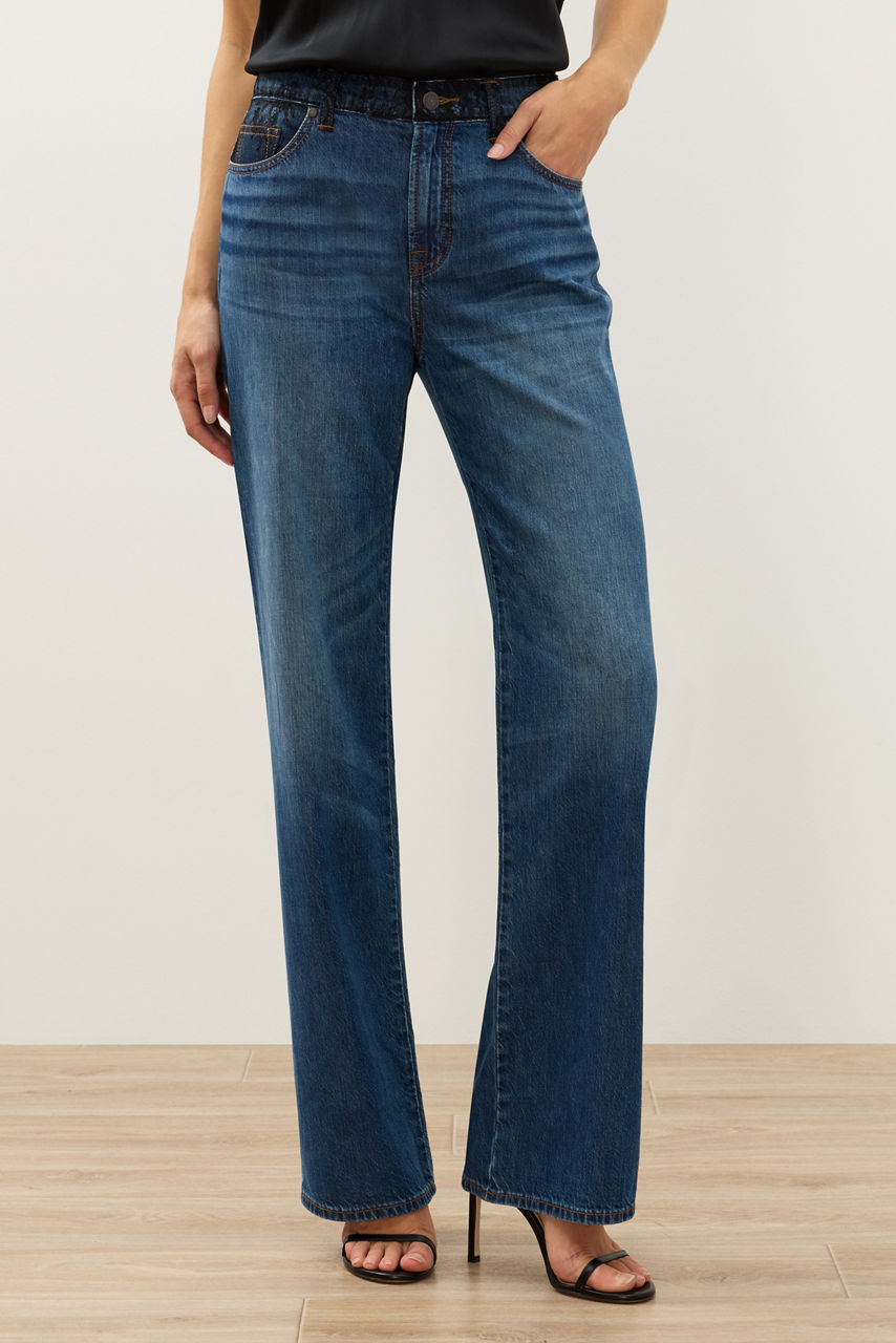 LACE OVERLAY STRAIGHT LEG JEAN, , large image 3
