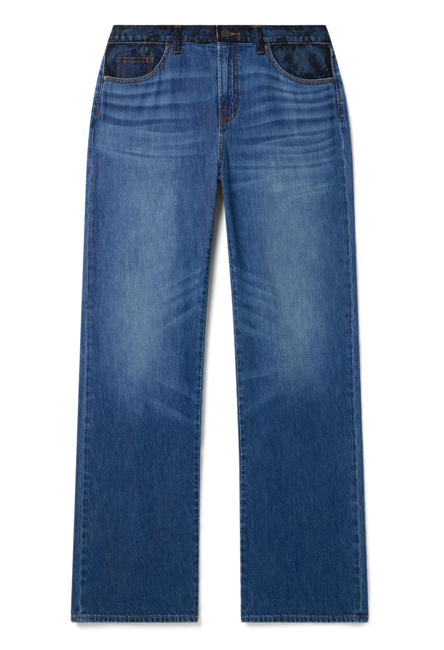 LACE OVERLAY STRAIGHT LEG JEAN, , large image 4