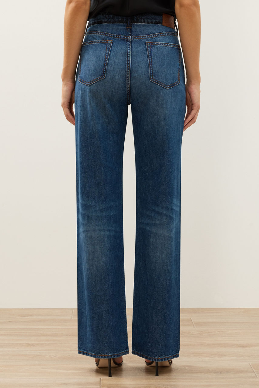 LACE OVERLAY STRAIGHT LEG JEAN, , large image 6