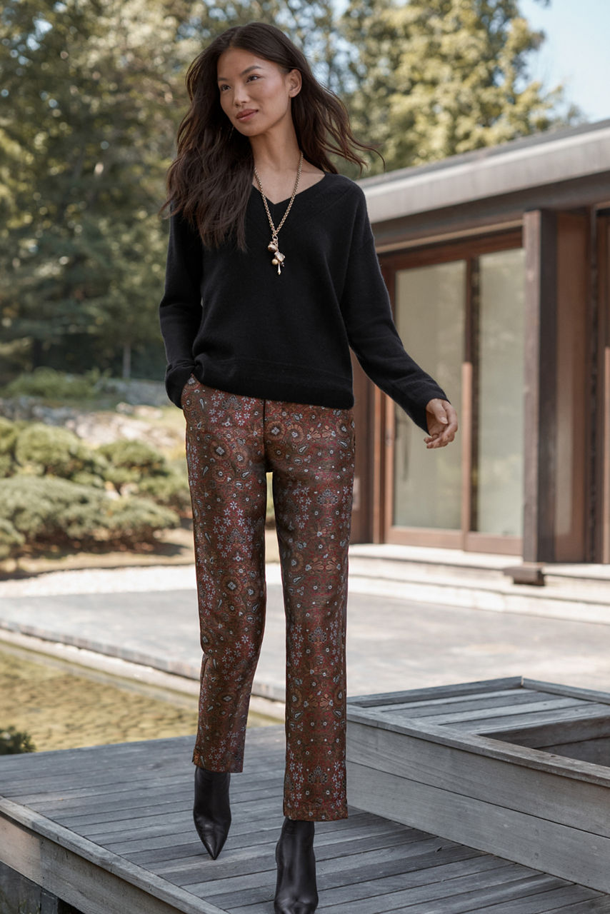 JACQUARD CIGARETTE PANT, , large image 5