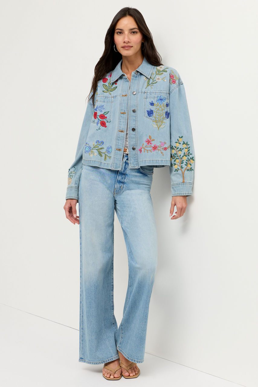 BEATRIX CROPPED DENIM JACKET, , large image 1