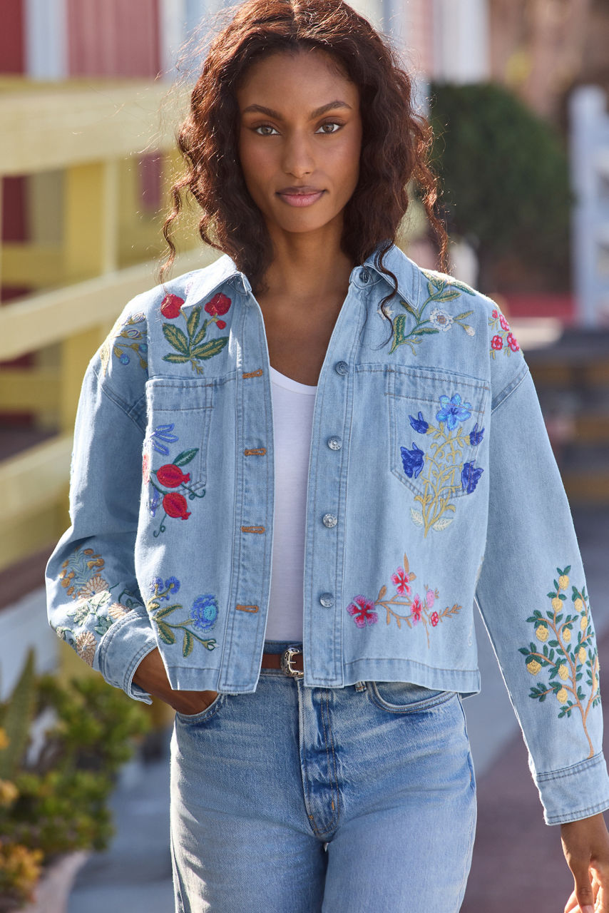 BEATRIX CROPPED DENIM JACKET, , large image 5
