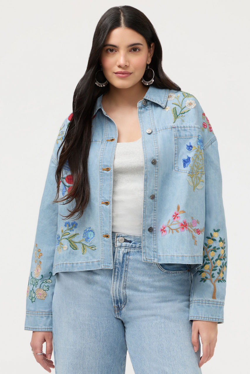 BEATRIX CROPPED DENIM JACKET, , large image 1