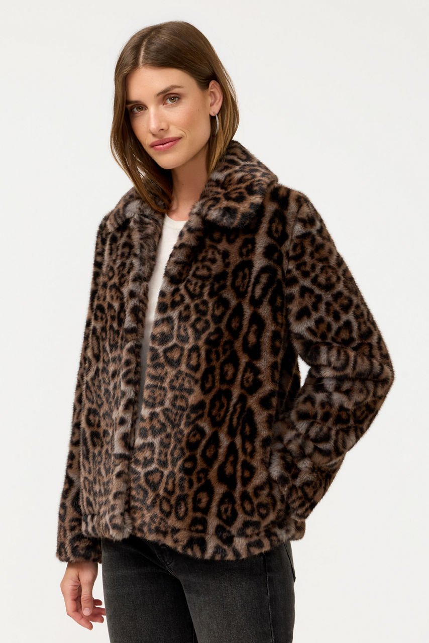 FAUX FUR CROPPED COAT, , large image 1