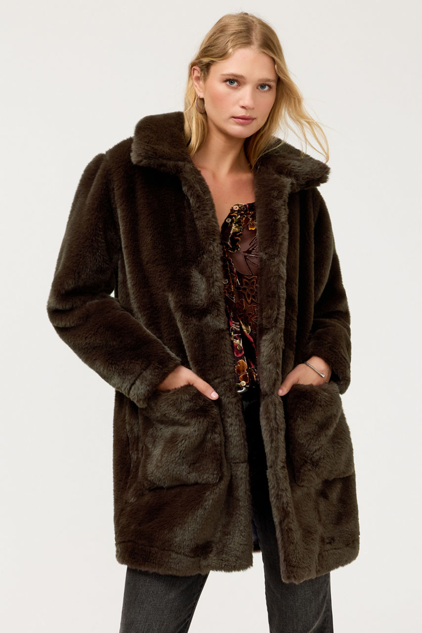 FAUX FUR COAT, , large image 1