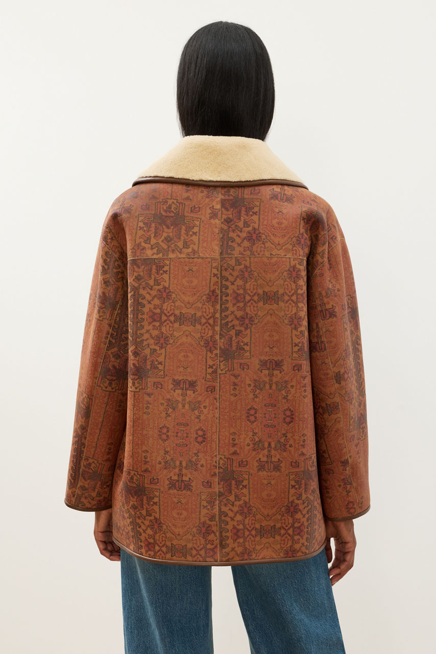 SHEARLING LINED REVERSIBLE SHAWL COAT, , large image 5
