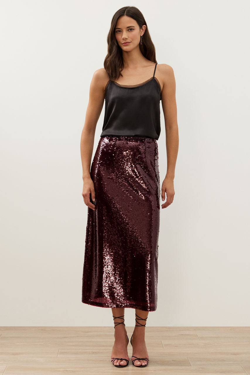CLASSIC SEQUIN MIDI SKIRT, , large image 1