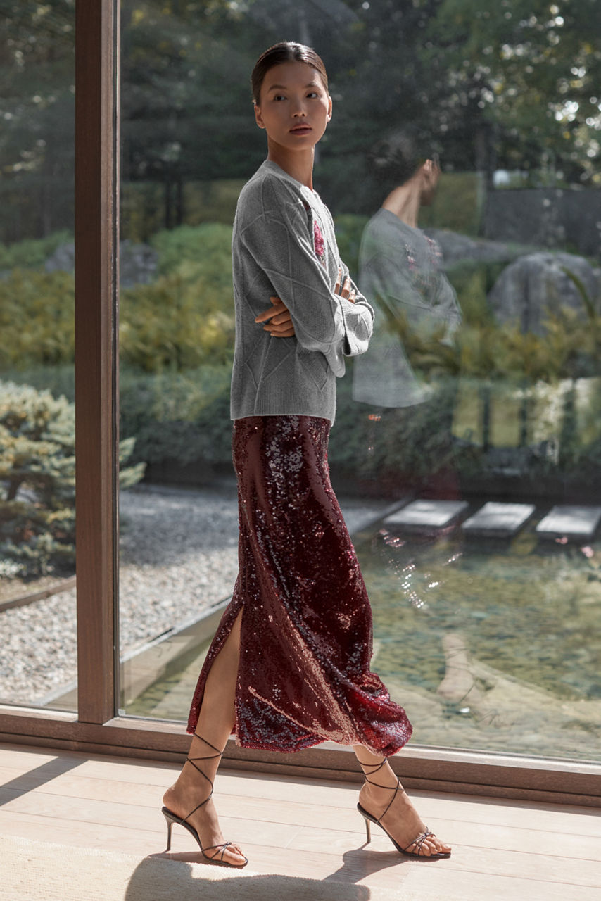 CLASSIC SEQUIN MIDI SKIRT, , large image 6