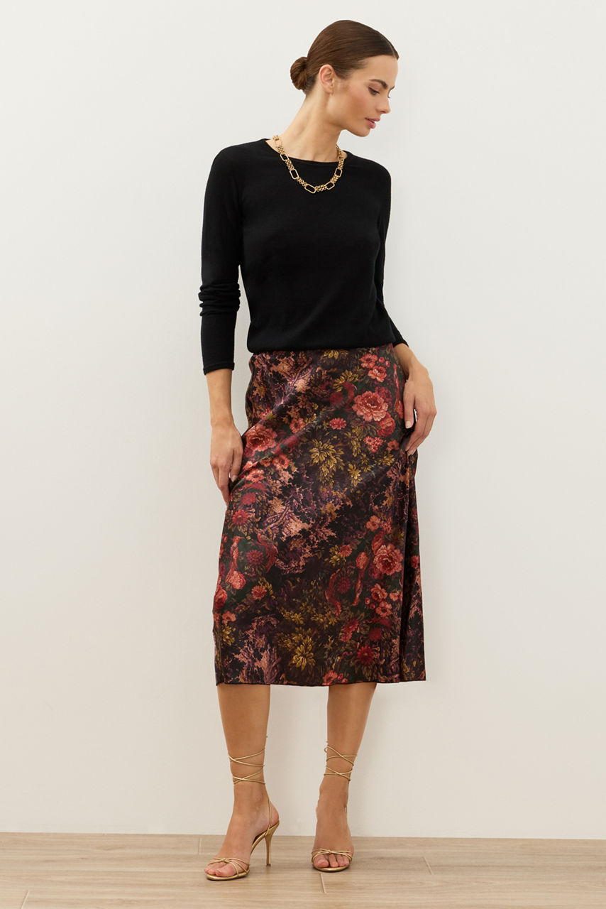 ELORIYA BIAS MIDI SKIRT, , large image 1