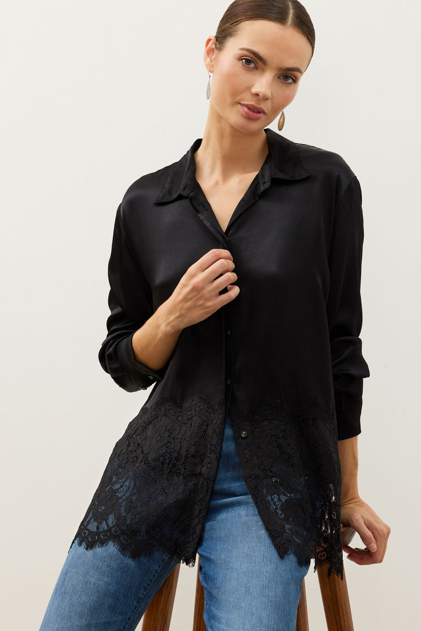 RAHEEM LACE CONTRAST SHIRT TUNIC, , large image 1